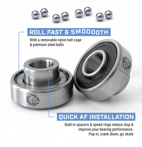 Dragon Bearings BUILT CERAMIC, 8-Pack