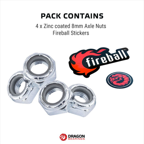 Fireball Dragon Axle Nuts, Silver