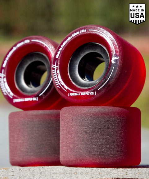Fireball Tinder 60mm 81a Wheel Set, Red