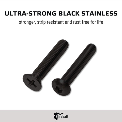 Fireball Dragon Stainless Steel Skateboard Hardware Set, Black