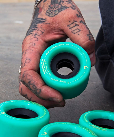 Fireball Tinder 60mm 81a Wheel Set, Aquamarine