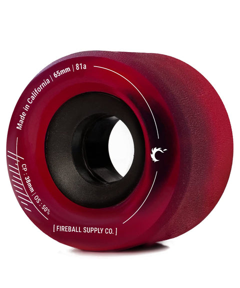 Fireball Tinder 65mm 81a Wheel Set, Red