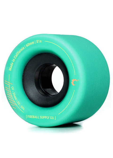 Fireball Tinder 60mm 81a Wheel Set, Aquamarine