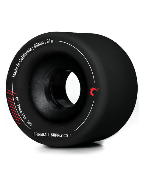 Fireball Tinder 60mm 81a Wheel, Black