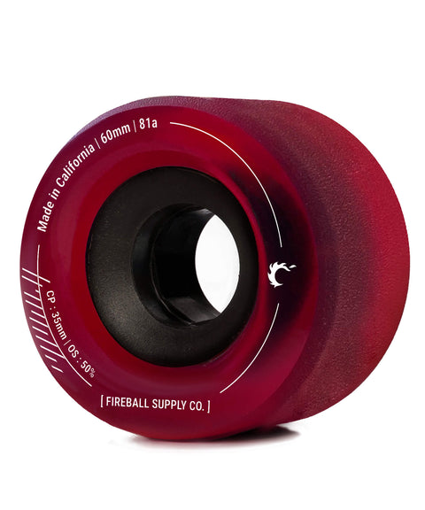 Fireball Tinder 60mm 81a Wheel Set, Red