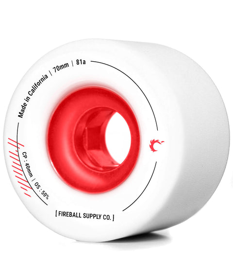 Fireball Tinder Wheels, White, 70mm/81a