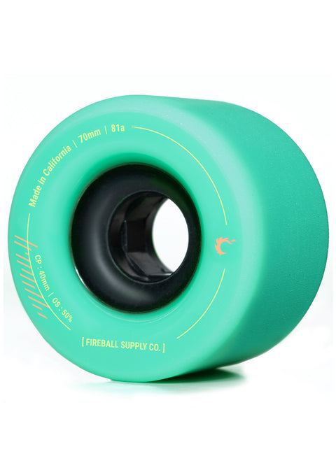 Fireball Tinder 70mm 81a Wheel Set, Aquamarine