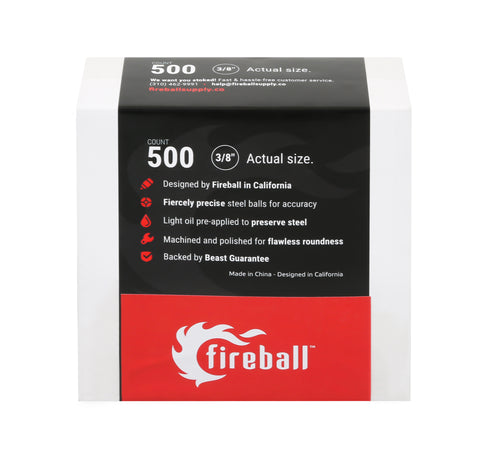Fireball Slingshot Ammo, 500 Pack, 3/8" Steel Balls