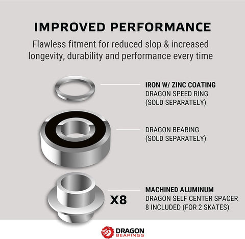 Fireball Dragon Spacers, Silver, Self Centering