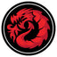 Fireball Dragon Round Sticker 4" (10.1cm) - 1 Sticker