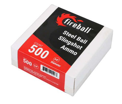 Fireball Slingshot Ammo, 500 Pack, 3/8" Steel Balls