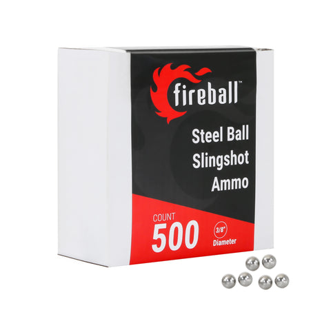 Fireball Slingshot Ammo, 500 Pack, 3/8" Steel Balls