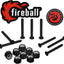 Fireball Dragon Stainless Steel Skateboard Hardware Set, Black