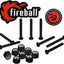 Fireball Dragon Stainless Steel Skateboard Hardware Set, Black